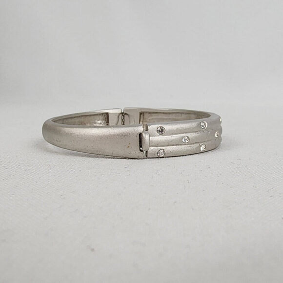 Butler Matt Silver Rhinestone Hinge Bracelet - Picture 3 of 8